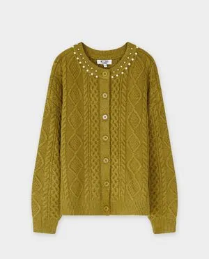 Cardigan met gebreid patroon, loose fit