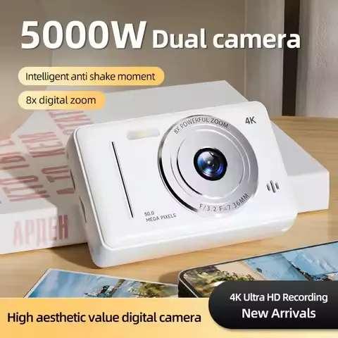 4K Digital Camera CCD Portable Card Camera Entry-level Camera Dual Camera Flash 50 Million Pixels Auto Focus Record Anytime