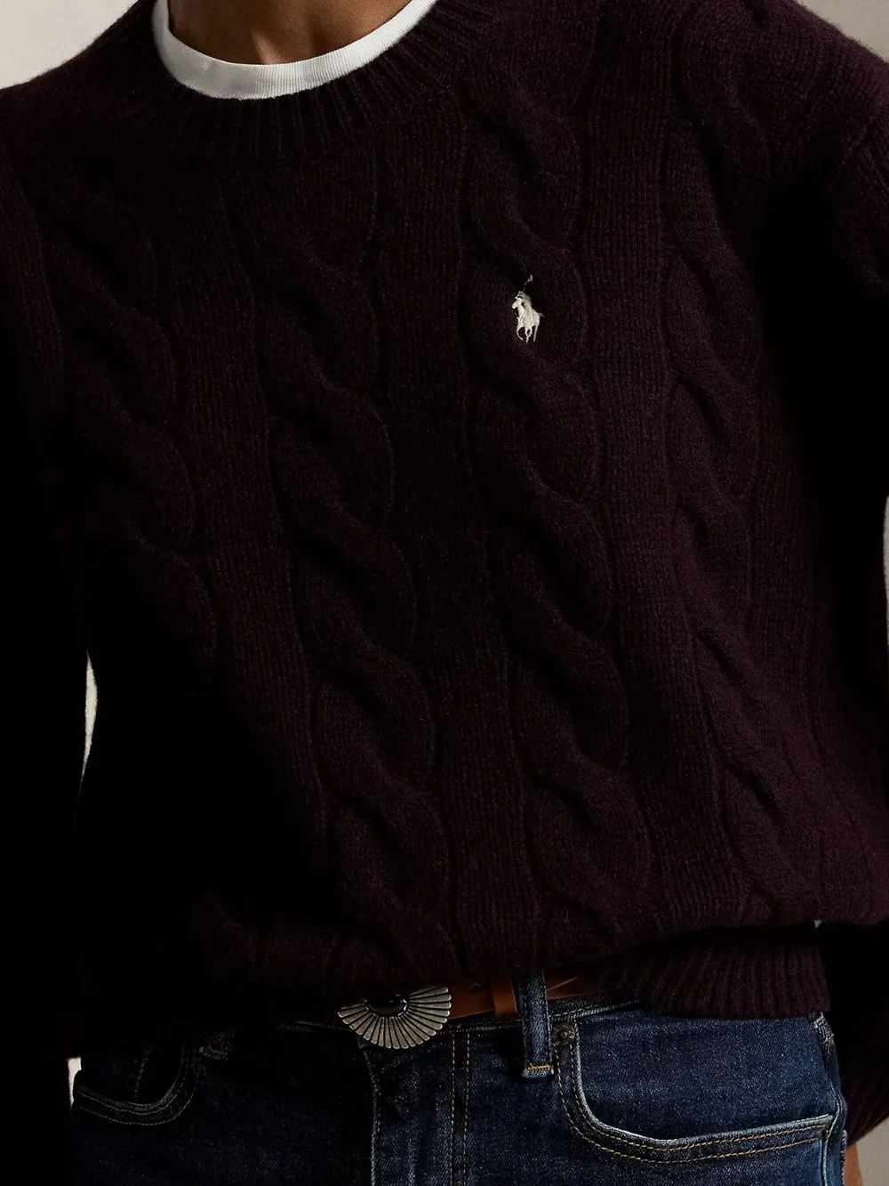 CABLE-KNIT WOOL-CASHMERE SWAEATER