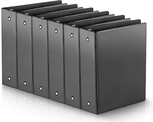 SUIN 2'' 3 Ring Binders, 2-Inch Clear View Binder, 6 Packs for Office | Customizable Cover/Spine Binder, 2 Interior Pockets, PVC Free, Holds 425 Sheets, Letter Size, Office School Home, Bulk Pack SUIN 2'' 3 Ring Binders, 2-Inch Cle…
