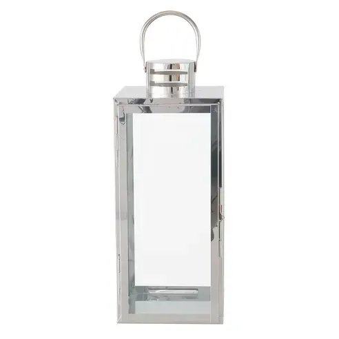 Laterne - silber - 39 cm hoch