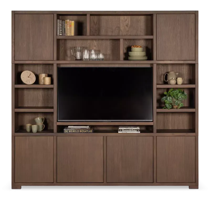 Cinewall Minnesota - 240 cm - eiken Deer Brown - 12 vakken, 6 deuren