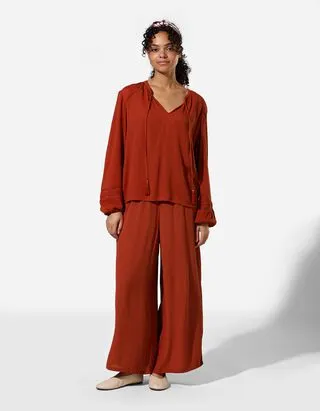 Pantaloni culotte - Wide Fit - Ruggine