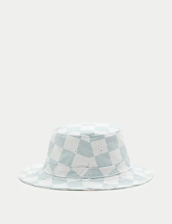 Hut mit Schachbrettmuster aus reiner Baumwolle für Kinder (1–13 J.)