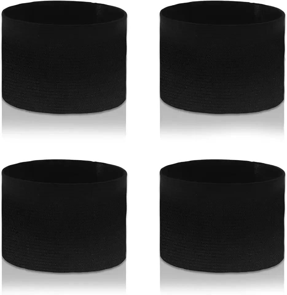 4 pcs Funeral Mourning Band, 1.96 x 11.81 Inch Black Elastic Arm Band, Adjustable Black Soccer Football Leader Armband, Team Sport Armbands Soccer Armbands for Basketball Volleyball