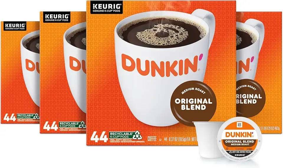 Dunkin' Original Blend Medium Roast Coffee, 176 Keurig K-Cup Pods