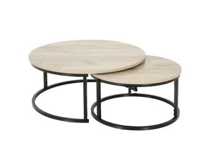 Salontafel Sunrise 80x35/60x32cm - decor & melamine - bruin - set van 2