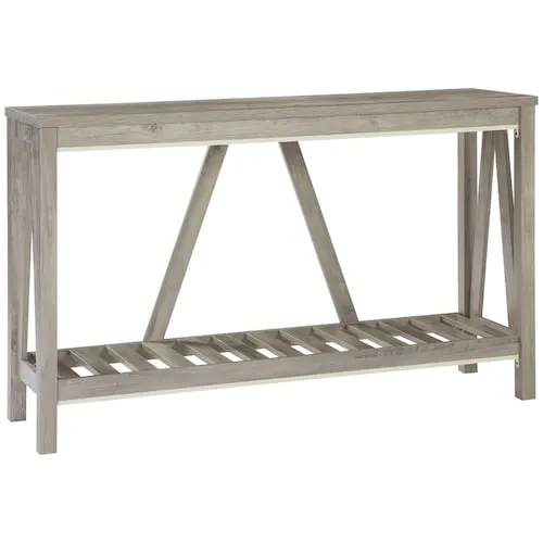 Farmhouse Console Table with Storage Shelf for Entryway