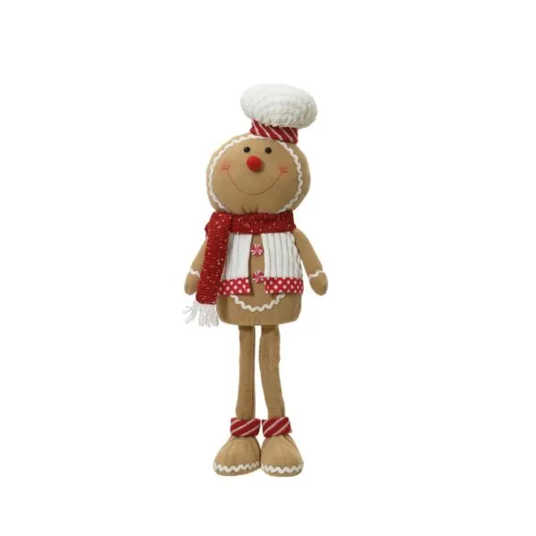 Decoris peperkoek figuur polyester bruin 57cm kerstdecoratie