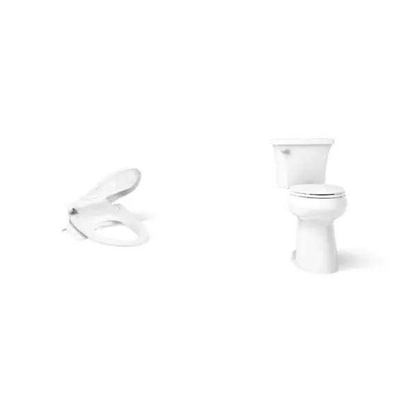 KOHLER Purewash E525 Electric Heated Bidet Seat and Highline Arc 12 in.​ Rough In Toilet with Soft Close Seat