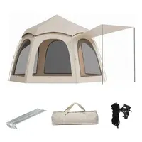 Carpa Camping Armable Impermeable 3-8 personas Aire Libre Gris