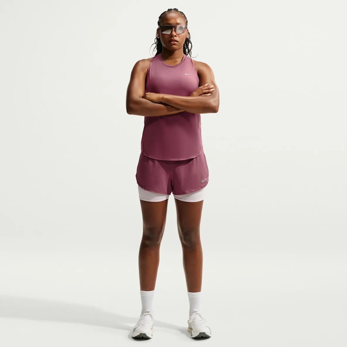 Dri-FIT 2-i-1 løpeshorts med netting til dame