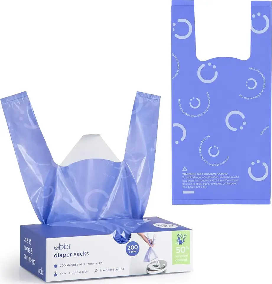 Ubbi Disposable Baby Diaper Sacks, Lavender Scented, 200 Count