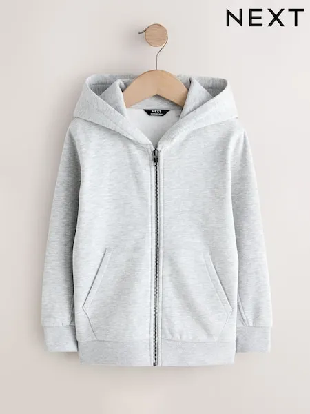 Black 1 Pack Plain Zip Through Hoodie (3-16yrs)