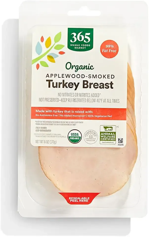 365 by Whole Foods Market Organic Applewood Smoked Sliced Turkey, 6 OZ