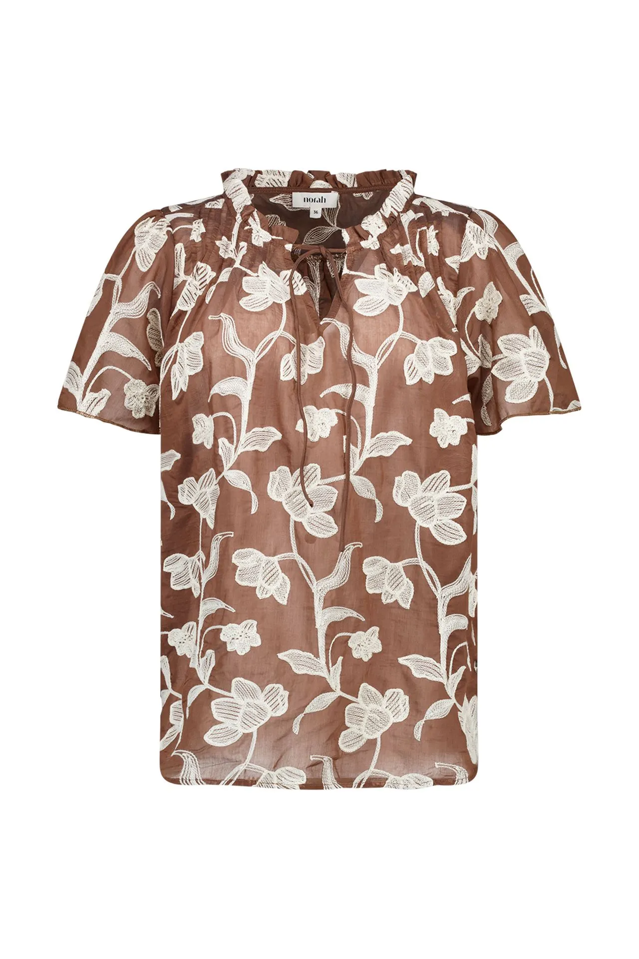 Bruine blouse met bloemen