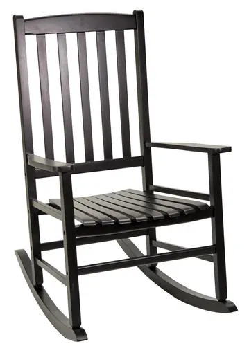 Backyard Creations® Black Wood Rocking Patio Chair