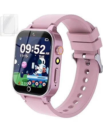 Kids Smart Watch Gift for Girls Age 5-12, 39 Games HD Touch Screen Watches with Video Camera Music Player Pedometer Flashlight 12/24 hr Educational Toys Birthday Gifts for Girls Ages 7 8 9 10