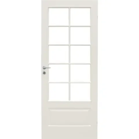 Innerdør tradisjon formpresset klart glass med 10 ruter 9x20 hvit ncs s0502-y