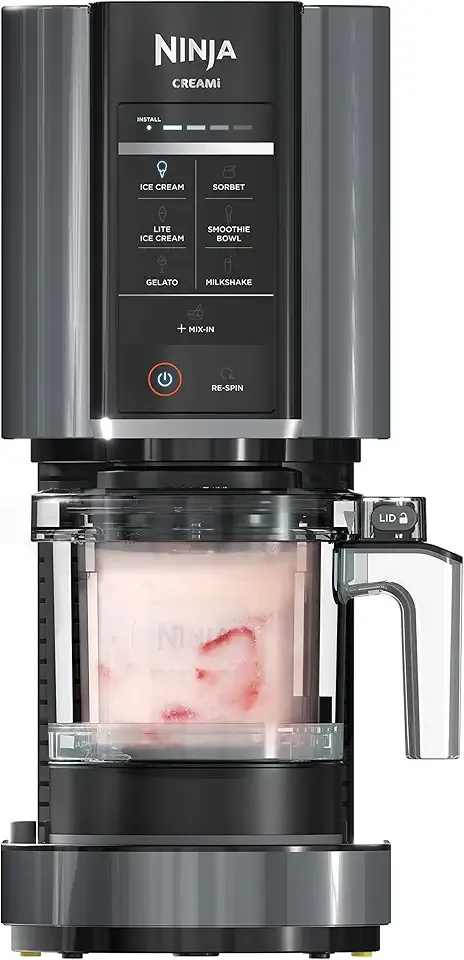 CREAMi Ice Cream Maker | 7-in-1 - IceCream, Gelato, Sorbet, Milkshakes, Mix-ins, Smoothie Bowls & More | Includes (1) Dishwasher Safe 16 oz. Pint with storage lid | Black | NC299AMZ