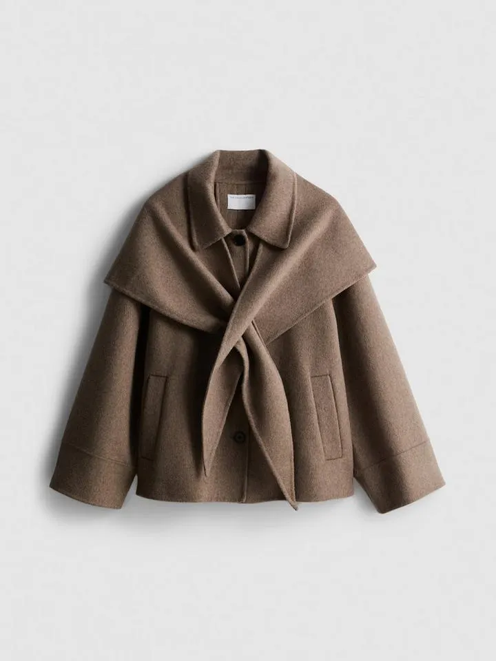 Veste en mélange de laine à détail écharpe The Edit