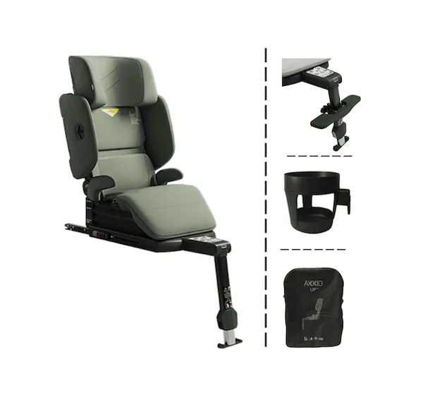 Axkid | UP Beltestol 4-12 år og Utstyrspakke | Nordic Bloom Green