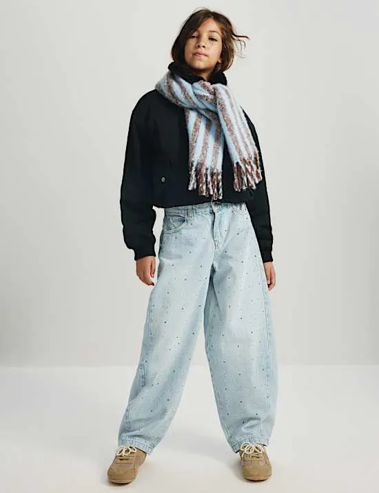 Denim-Jeans Diamante mit Barrel-Bein (6–16 Jahre)