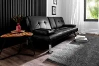 Schlafsofa mit Bettfunktion & zusammenklappbaren Getränkehalter, ca. 169 x 83 x 71,5 cm - Schwarz