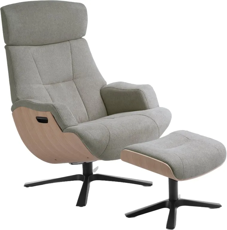 Friend hvilestol skrog i ubehandlet eikefiner, quattro svingfot i svart aluminium, tekstil Mito 1515-63 Desert