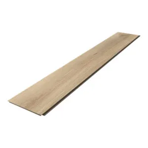 Sol stratifié effet bois brut mat AC4 à clipser compatible pièces humide L. 128,8 cm x l. 19,5 cm x Ép. 7 mm