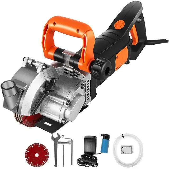 Scanalatrice da Muro 2500W SucceBuy con 5 Lame Preinstallate, Pompa Acqua, Profondità Regolabile 42 mm, 6400 giri/min per Cemento/Muro in Mattoni