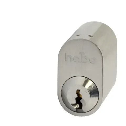 Sylinder 65537 krom/børstet krom sb gjennomgående innfesting 3 nøkler