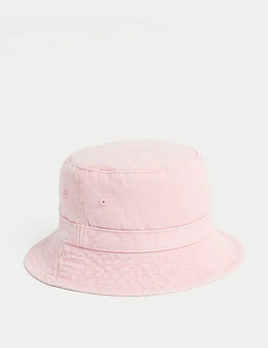 Bestickter Bucket Hat für Kinder aus reiner Baumwolle (1–13 J.)
