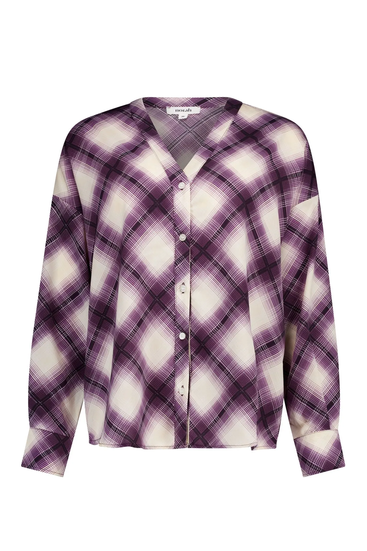 Paarse geruite blouse