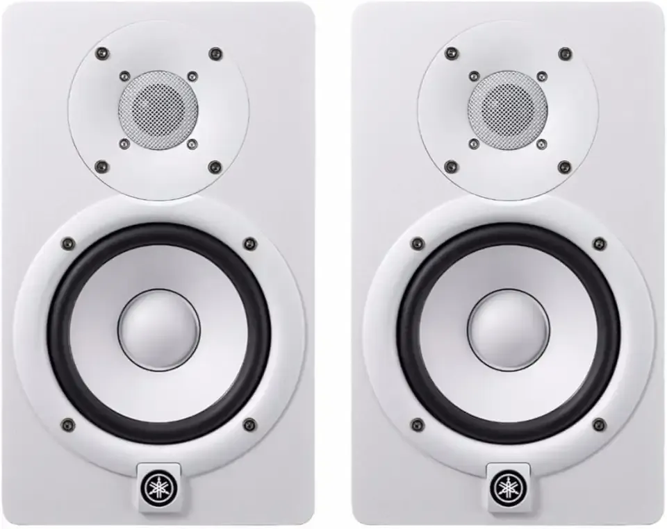 YAMAHA HS5 W 5-Inch Powered Studio Monitor (White, 2-Pack) Bundle (2 Items)