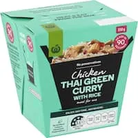 woolworths ready to eat prepacked meal chicken thai green curry 350g