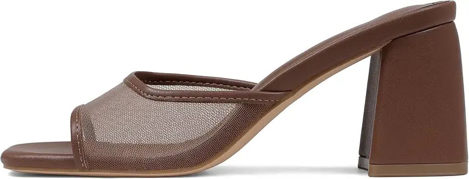 Block Heels for Women Mesh Heeled Sandals