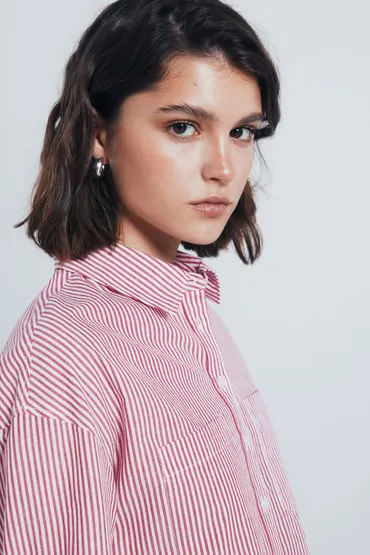 Camisa cropped rayas