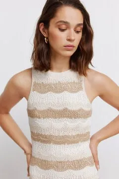 Vestido midi punto halter