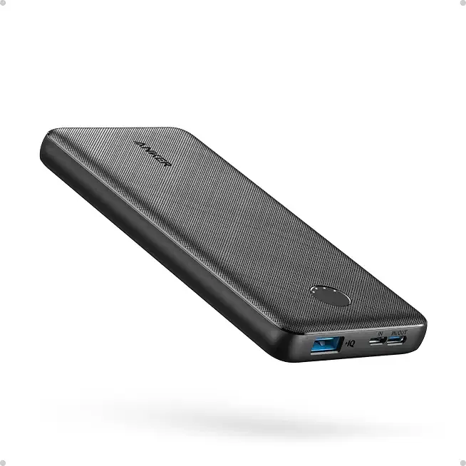 Anker Power Bank, 10,000mAh Portable Charger, PowerIQ USB-C Battery Pack | 5V / 3A High-Speed Charging, for iPhone, iPad, and More, Ultra-Compact Travel-Ready Design (Black)
