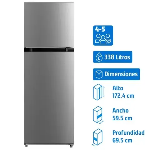 Refrigerador Top Freezer No Frost 338 Litros Silver HD-468FWEN