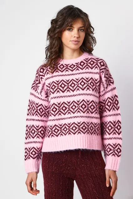 Trui met grafisch patroon wolmix