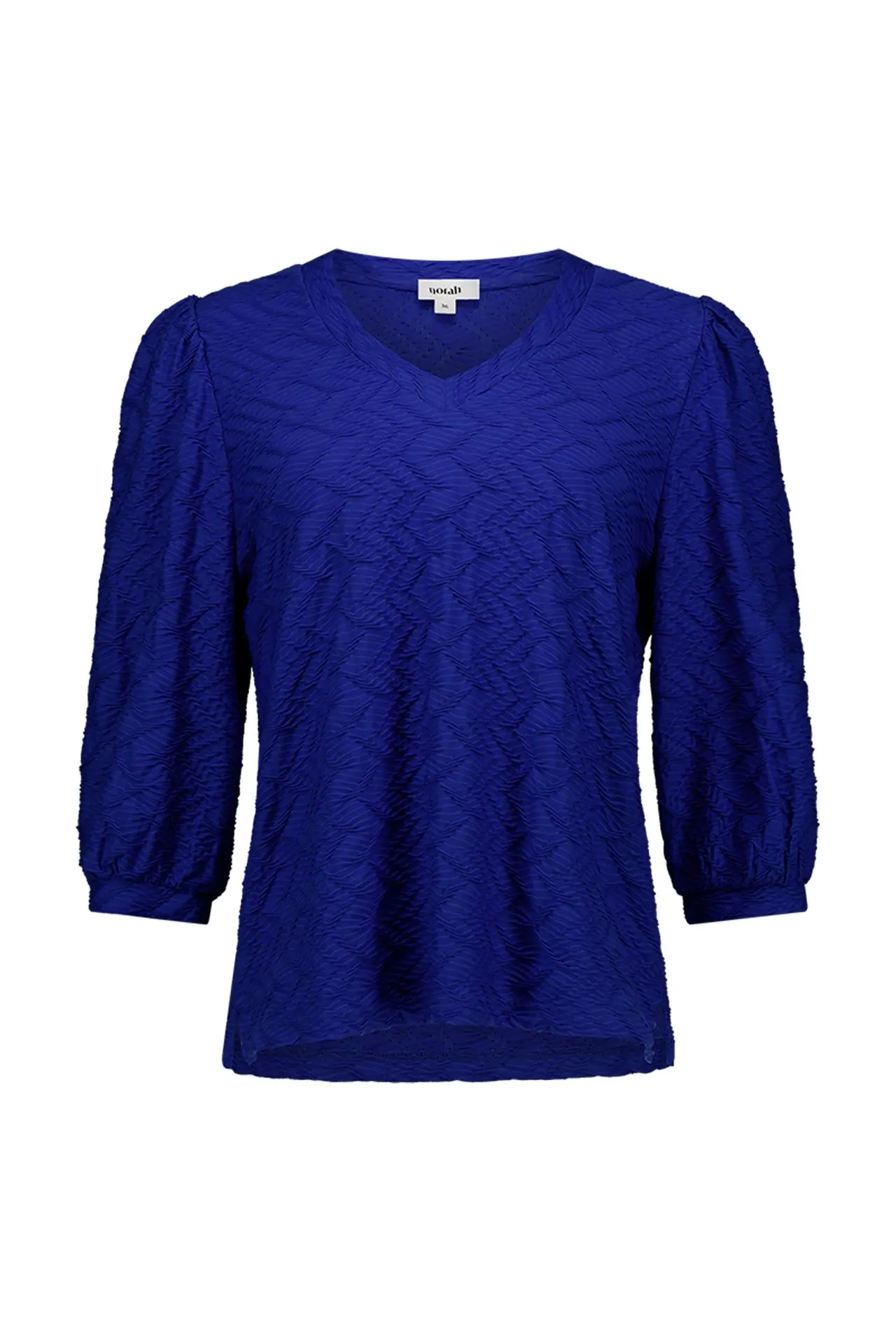 Kobaltblauw shirt met structuur