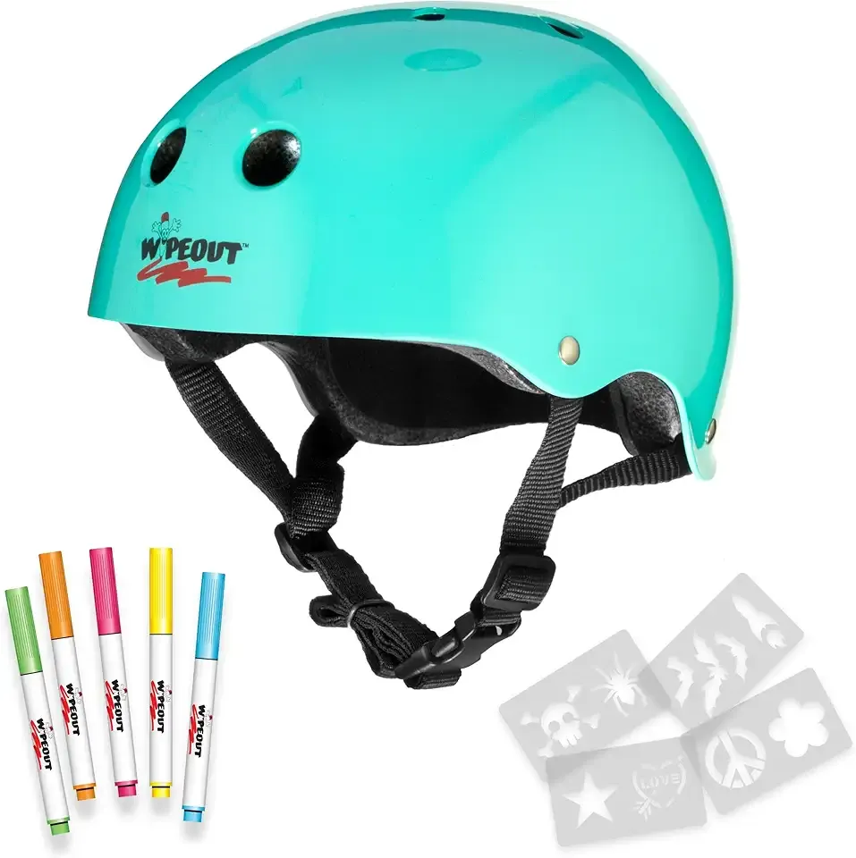 Wipeout Dry Erase Kids Helmet – Ideal for Bike, Skate, Scooter, in-Line Skating and Rollerblading