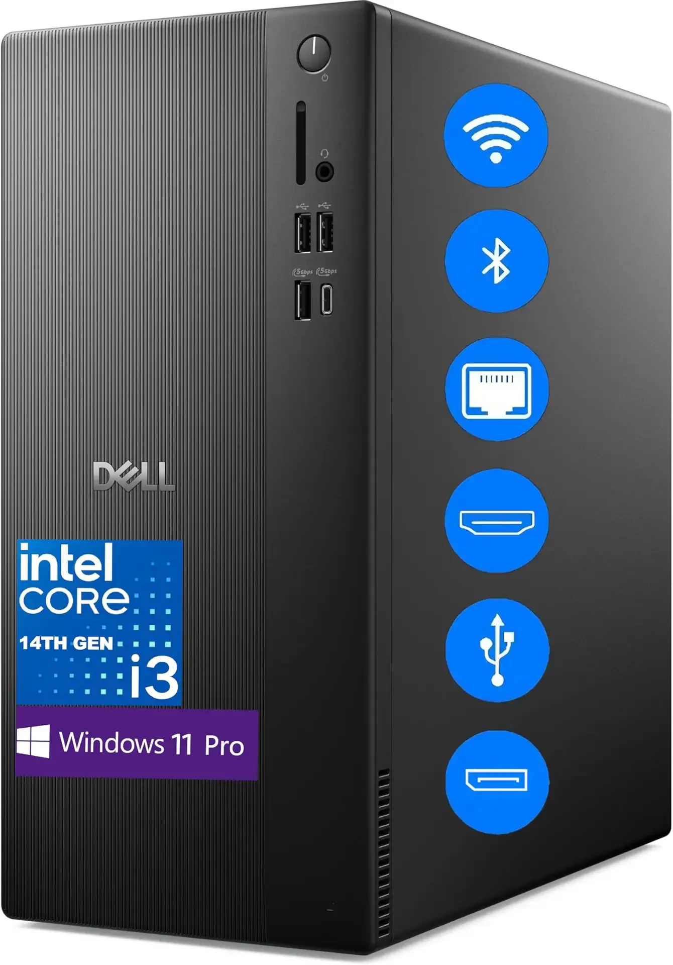 Dell ECT1250 Tower Desktop Computer for Ultimate Home & Office Multitasking, 14th Gen Intel 4-Core CPU, 64GB DDR5 RAM, 2TB PCIe SSD, 4K Dual Monitor Support, WiFi 6, Bluetooth, Windows 11 Pro