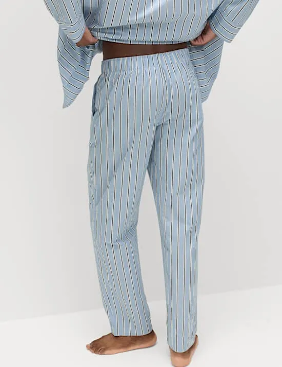 Pure Cotton Striped Loungewear Bottoms