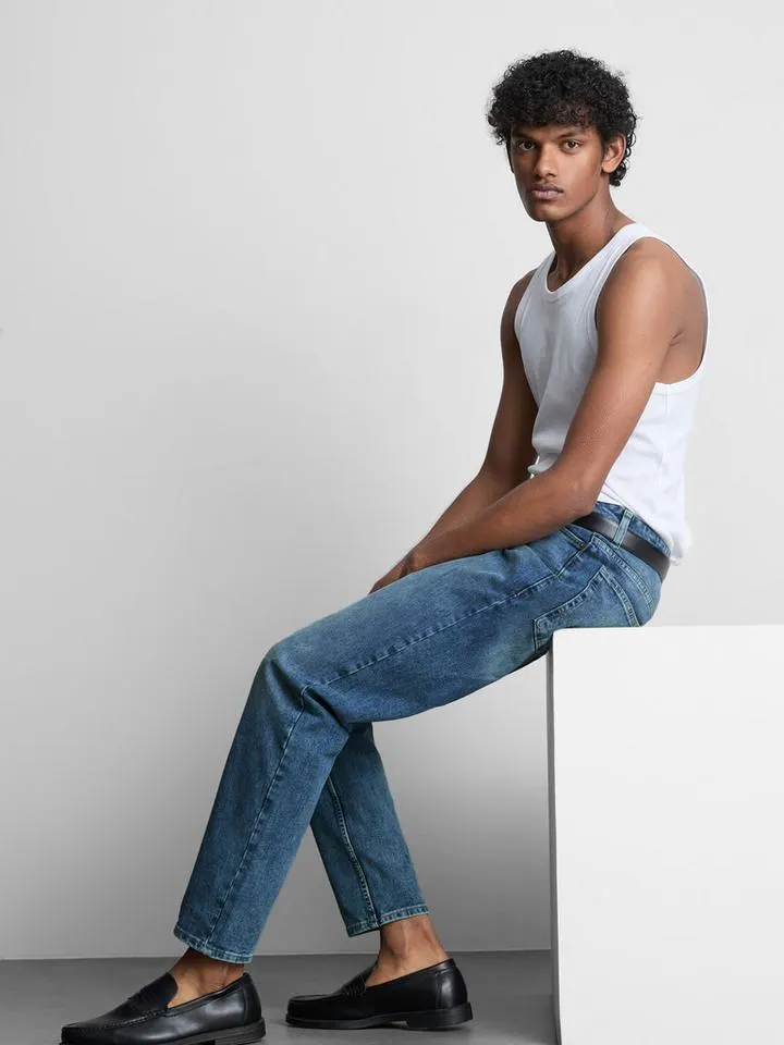 Jean slim à taille mi-haute