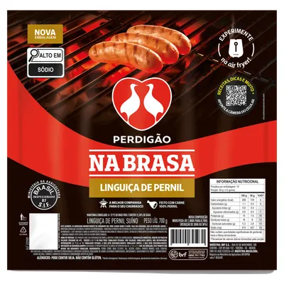 linguiça de pernil suíno perdigão na brasa 700g