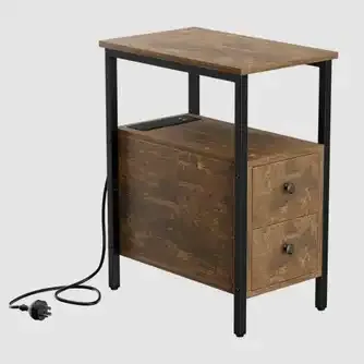 Levede Side Table w/ Charging Station