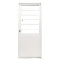Puerta de exterior acero 1/2 reja blanca 80 x 200 x 9.8 cm derecha